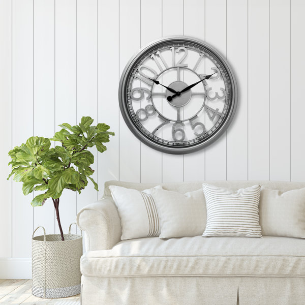 Winston Porter Westclox® 20Inch SeeThrough Wall Clock With Silver Case Wayfair